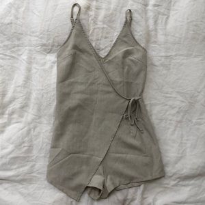 Princess Polly Linen Wrap Romper